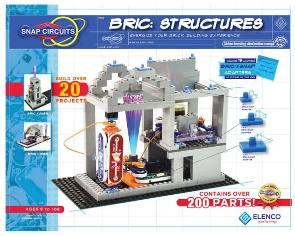 SNAP CIRCUITS Bric: Kit de Proyectos de Estructuras con Piezas de Construcción