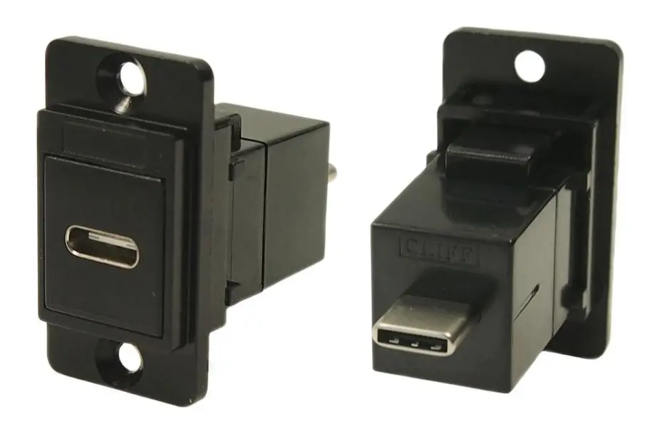 CLIFF CP30711MB Dual USB-C Socket to Plug Feedthrough Connector
