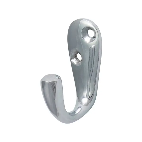 Timco Single Robe Hook, Polished Chrome, Brass, 44mm