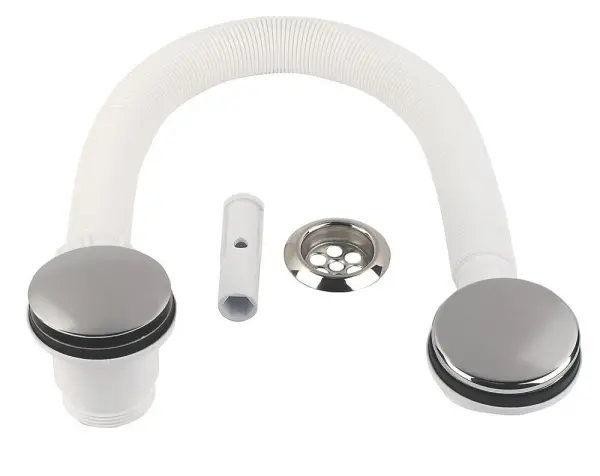 McAlpine Clicker Waste Bath Trap, Chrome Effect, 70 mm, 510 g