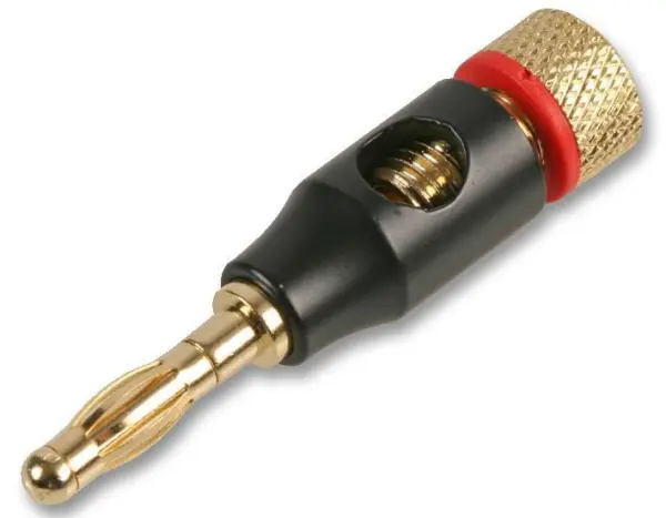 PRO SIGNAL Conector de 4mm, Negro y Dorado, Rojo