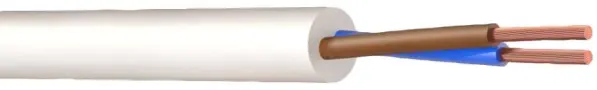 PRO ELEC 2 Core 3182B LSZH Mains Cable, White, 0.75mm², 100m