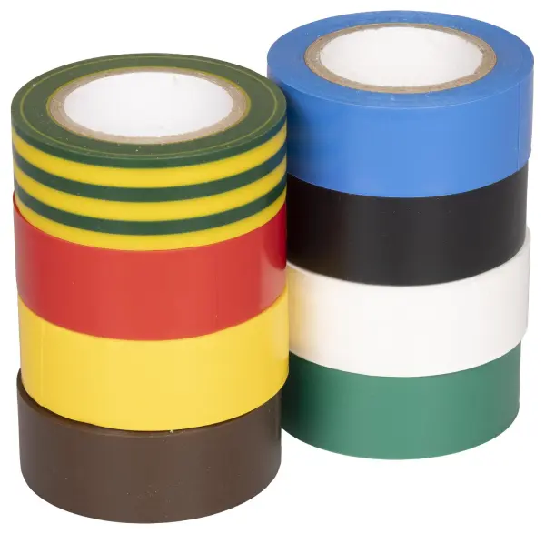 PRO POWER Insulation Tape, 19mm x 8m, Multicolour, Pack of 8