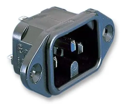 Bulgin Plugue de Painel IEC com Fixação por Flange, Preto, 10A 250V