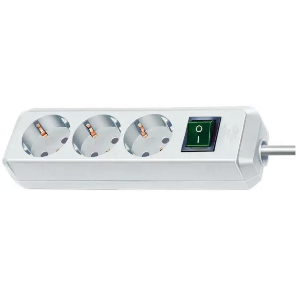 Brennenstuhl Eco-Line Euro 3 Gang Extension Lead, White - 5m