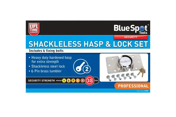 Blue Spot Tools Shackleless Hasp & Lock Set