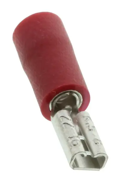 MULTICOMP PRO Female Push On Crimp Terminal, 100 Pack - Red 2.8mm