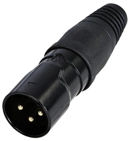 REAN 3 Pole XLR Plug IP65 Black Gold Plated Contacts