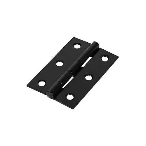Timco 1838 Fixed Pin Butt Hinges, Black, 75 x 50mm, 2-Pack