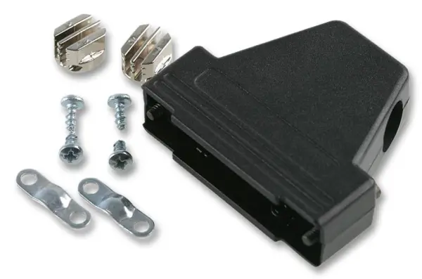 MH CONNECTORS 9-Way D-Sub Hood, Black Plastic, Triple Entry