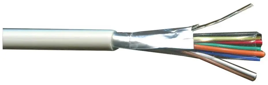 PRO POWER Cavo Allarme Schermato 8 Anime, 0,22 mm², Bianco, 100m