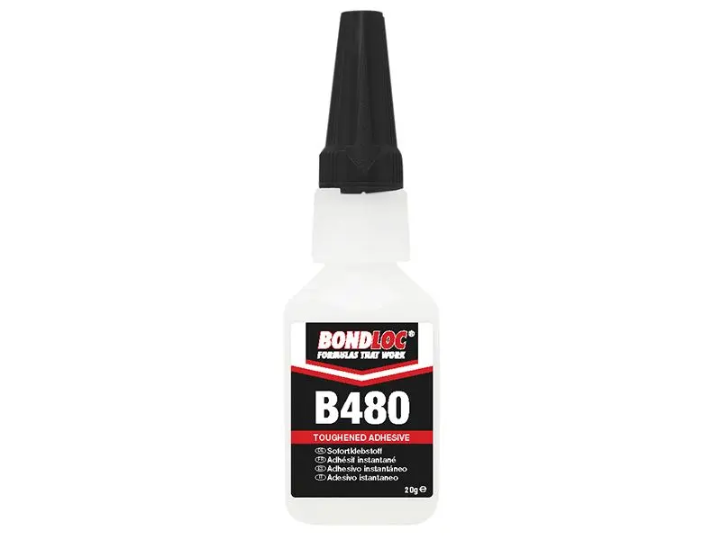 Bondloc B480 Black Rubber Toughened Superglue, 20g