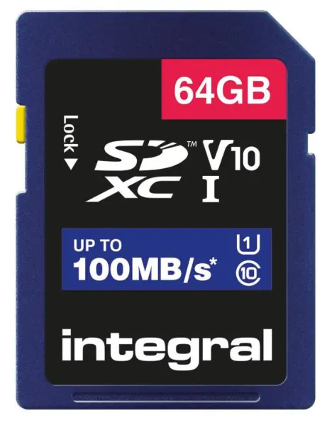 INTEGRAL SDHC UHS-I U1 V10 64GB Κάρτα Μνήμης, 100MB/s