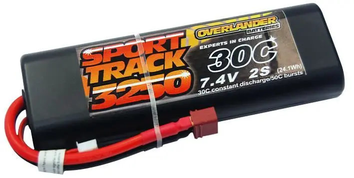 Overlander Sport Track 3250mAh 7.4V 55C Bataire LiPo le Cás Crua