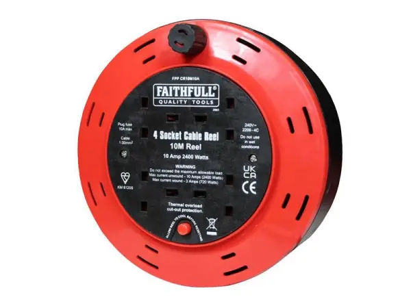 Faithfull Power Plus - Gegelung Kabel 240V 10A 4-Palam 10m