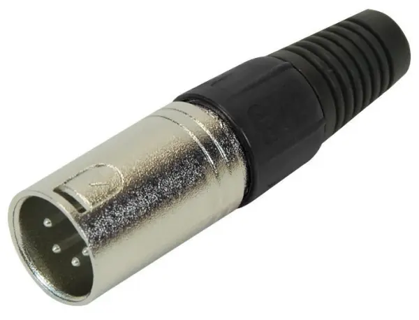 Pro Signal 4-Pole XLR Plug with Black Strain Relief