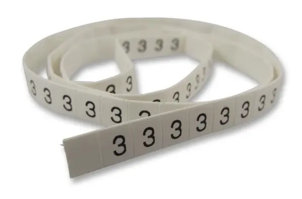PRO POWER Pre-Printed Heat Shrink Cable Marker, 3, White, 3mm, 100 Pack