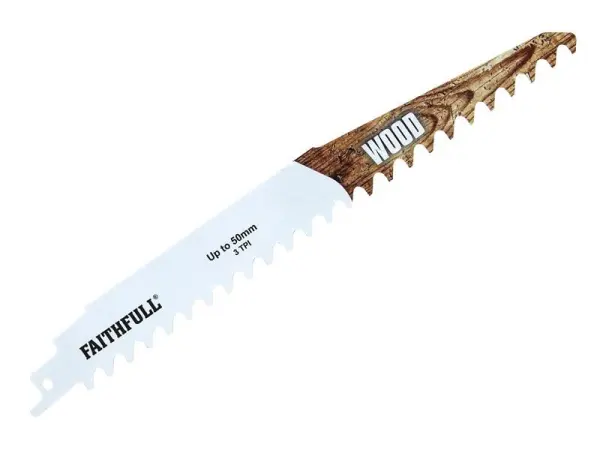 Faithfull Wood Carbide Sabre Saw Blade - S1141HM, 228mm x 3 TPI