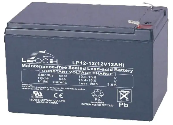 LEOCH Batteria SLA Senza Manutenzione 12V 12Ah Serie LP