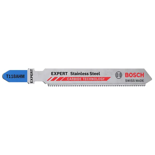 Bosch Expert T118AHM Stainless Steel Jigsaw Blades, 3-Pack
