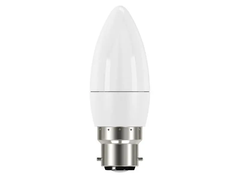 Energizer LED BC B22 Opal Candle Bulb, Warm White 470lm, 5.2W