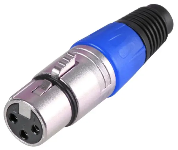 PRO SIGNAL 3-Pole XLR Socket, Blue, Cable Mount