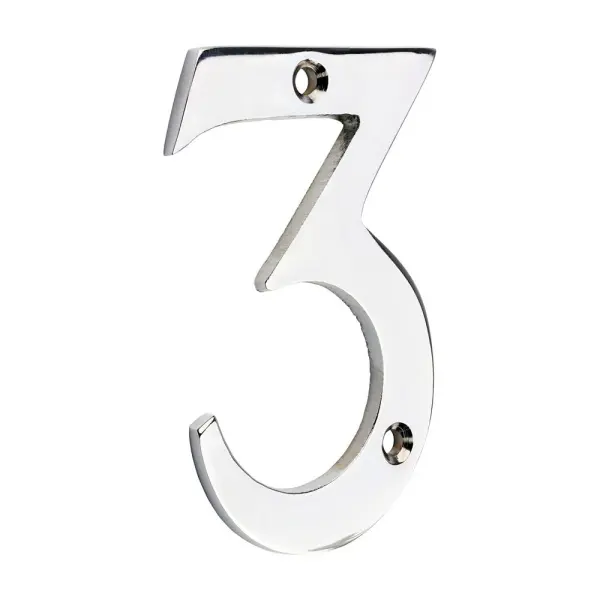 Numéro de porte en laiton Timco – Chrome poli 75 mm