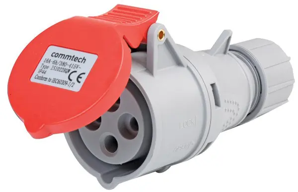 Prise CEE montage câble PRO ELEC 16A 400V, 3P+E, IP44, Noir