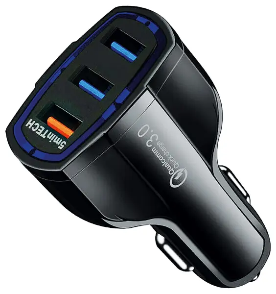SIMPLY Super Charge USB QC3 Vehicle Charger, 3x USB A Ports
