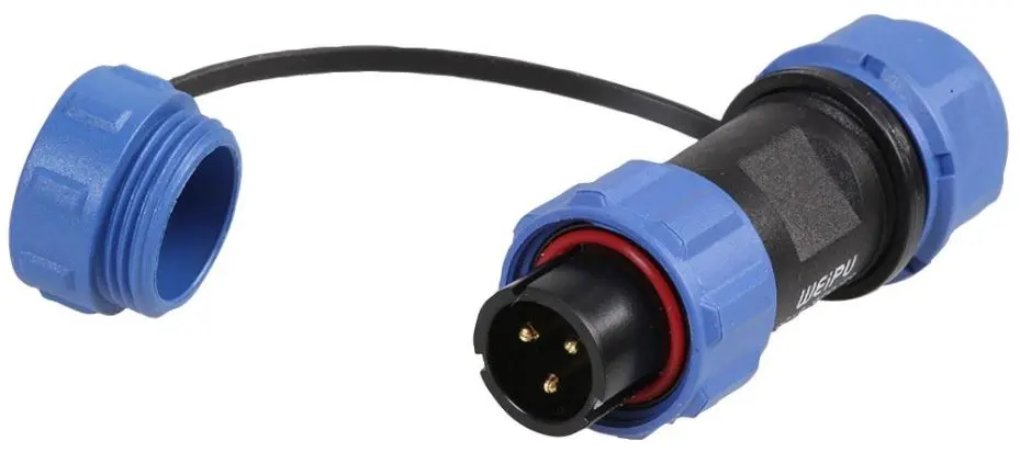 PRO ELEC 3-Pole Circular Plug, 5-8mm, IP68, Threaded