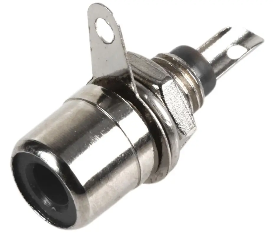 PRO SIGNAL RCA Phono Sockets, Black, Panel Mount, Pack of 10