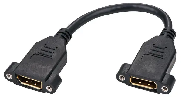 PRO SIGNAL Panelový adaptér DisplayPort samice na samici, 300mm, černý
