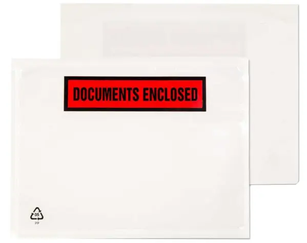 Blake UK C6 Printed/Clear Polythene Envelopes, 168x126mm, Pack of 1000