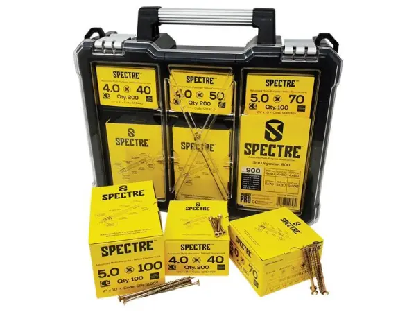 ForgeFix Spectre™ Organisateur de Chantier, Boîte de 900 Vis