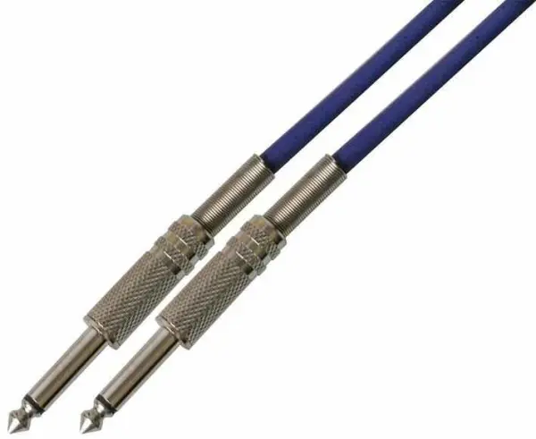 Pulse Cavo Jack Mono 6.35mm (1/4”) da Jack a Jack per Chitarra, 5m, Blu
