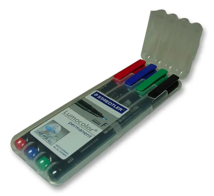 STAEDTLER Lumocolor Fine Tip Permanent Markers, 4 Pack, Assorted Colours