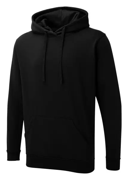 Uneek Sudadera Unisex UX - Teñida Reactiva, Negra, Talla S