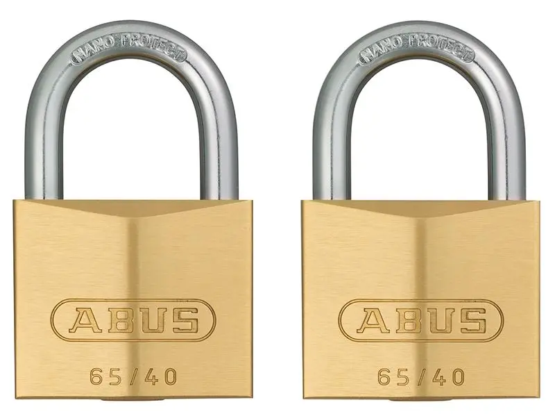 ABUS 65/40mm Mosazný visací zámek - Balení 2 ks