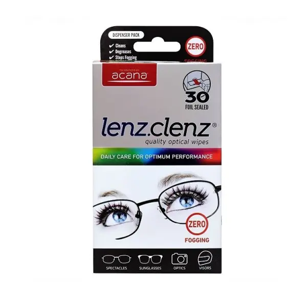 Lenz Clenz Anti-Fogging Optical Wipes, 30 Pack
