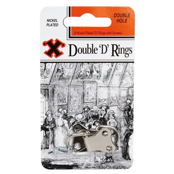 X Nickel Plated Double D Rings 2pk