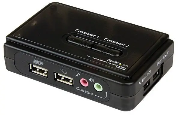 Commutateur KVM USB 2 ports STARTECH avec câbles et audio