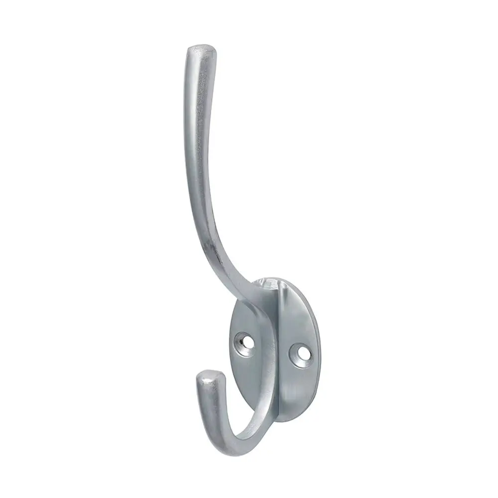 Timco Hat & Coat Hook - Satin Chrome, 125x32mm