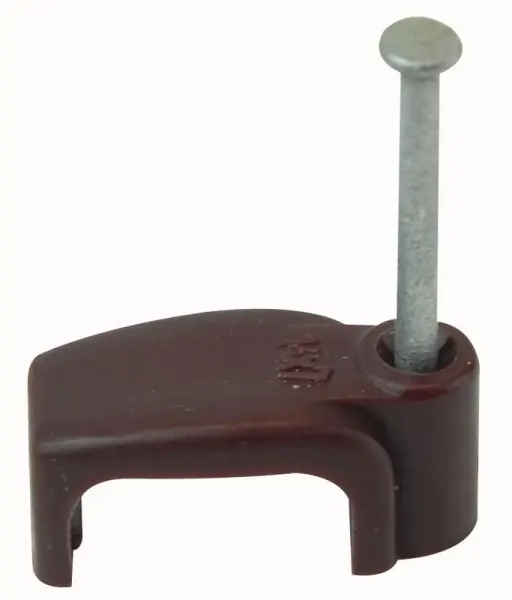UNIFIX Flat Twin & Earth Cable Clips, 6mm Brown, Pack of 100