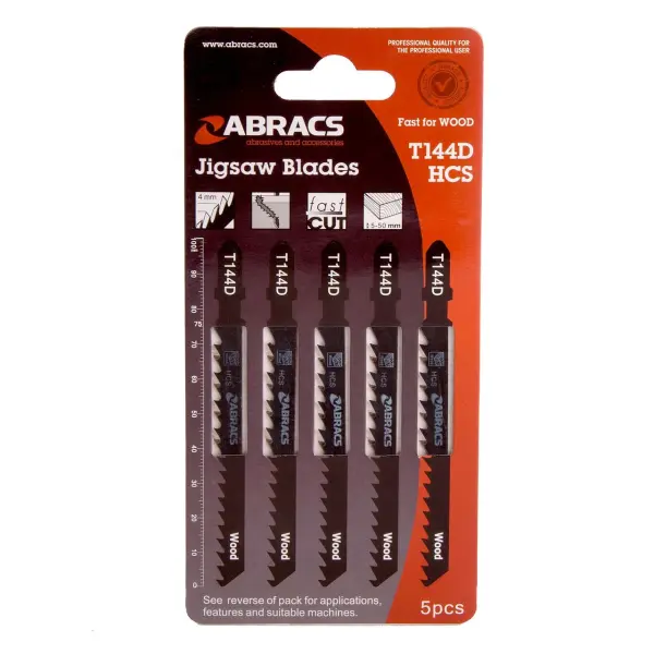Abracs Lame per Sega a Traforo T144D per Legno (Confezione da 5)