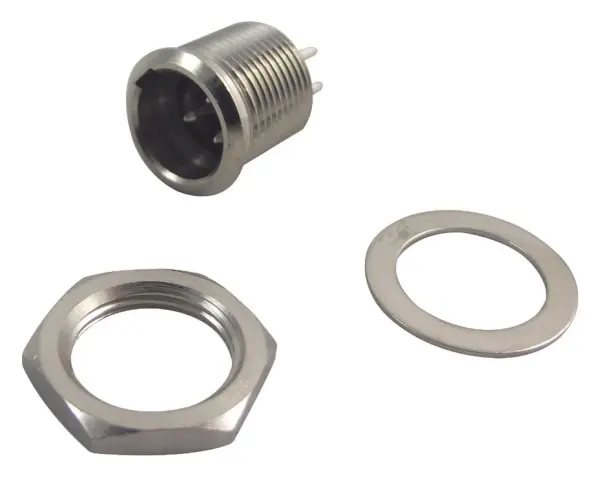 SWITCHCRAFT/CONXALL Mini-XLR 3핀 패널 플러그, 은도금