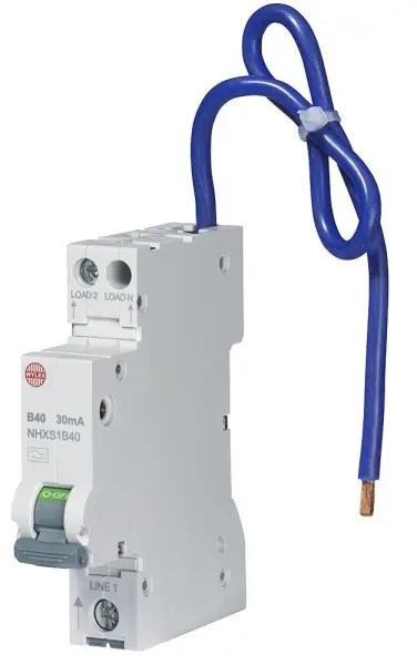 WYLEX 40A 1モジュールRCBO Bカーブ 漏電遮断器 30mA