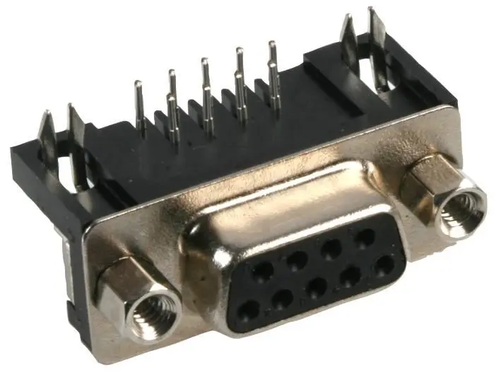 MULTICOMP PRO Connettore D-Sub 9 Pin Angolato per PCB, Dorato