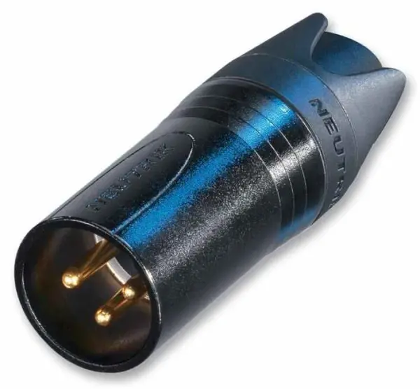 NEUTRIK XLR Plug, 3 Pole, Μαύρο/Χρυσό
