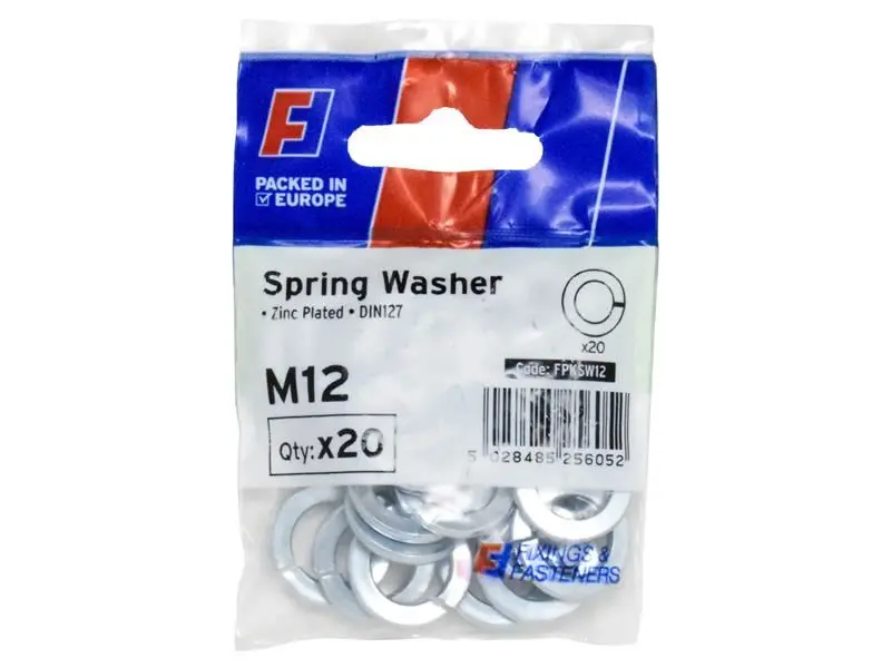 ForgeFix M12 Spring Washers, Zinc Plated, Pack of 20
