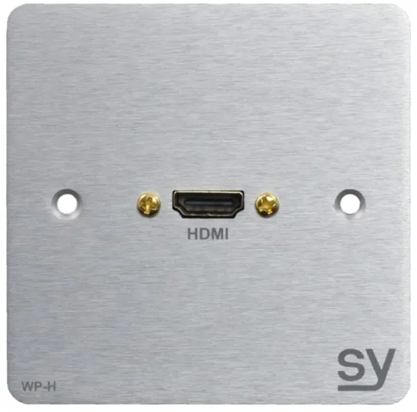SY ELECTRONICS Placa de Pared HDMI 1-Gang Delgada, Aluminio Plateado